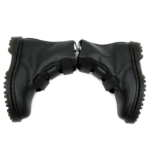 RARE Dr. Martens Coralia Women Black Velcro Combat Moto Boots SZ US7 - Picture 4 of 8